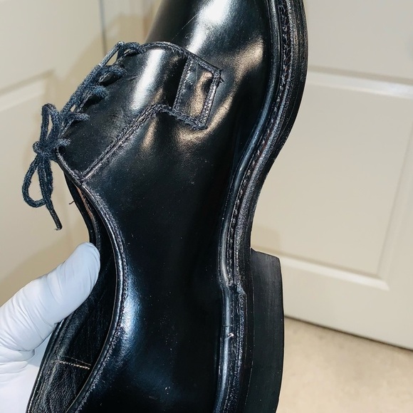 Diamanté Black Leather Derby Shoes. - Picture 15 of 15
